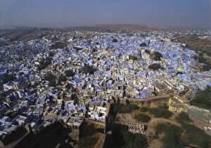 Jodhpur Collection: Aerial View of Blue Houses for the Bhrahman, Jodhpur, Rajasthan, India