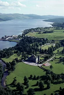 Scotland Photo Mug Collection: Aerial view of Inverary castle and Loch Fyne
