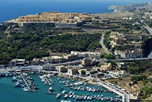 Malta Metal Print Collection: Aerial view of Mgarr, Gozo Island, Malta, Mediterranean, Europe