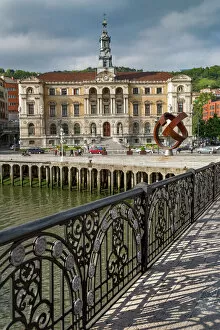 Rivers Canvas Print Collection: Bilbao City Hall on the river Nervion, Biscay (Vizcaya), Basque Country (Euskadi)