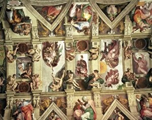 Churches and Cathedrals Mouse Mat Collection: Ceiling of the Sistine Chapel