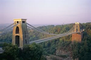 Brunel Pillow Collection: Clifton Suspension Bridge, built by Brunel, Bristol, Avon, England, United Kingdom (U