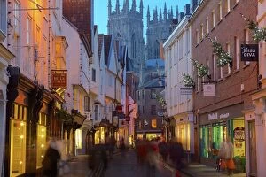 Religious Canvas Print Collection: Colliergate and York Minster at Christmas, York, Yorkshire, England, United Kingdom, Europe