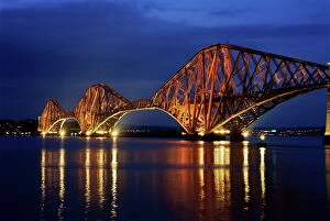 Ely Jigsaw Puzzle Collection: Forth railway bridge at night