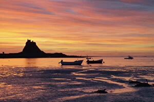 Coast Line Collection: Lindisfarne at sunrise, Holy Island, Northumberland, England, United Kingdom, Europe