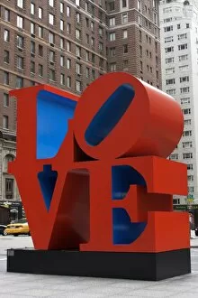 Contemporary art Cushion Collection: Love Sculpture by Robert Indiana