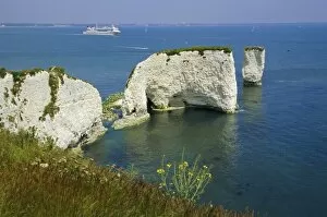 Cruise Ship Collection: Old Harry Rocks, Isle of Purbeck, Dorset, England, UK