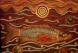 Australian Aboriginal Art Print: Pacific Dreamtime Painting