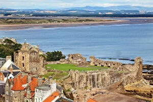 Landmarks of the past Jigsaw Puzzle Collection: St. Andrews Castle and West Sands from St. Rules Tower at St. Andrews Cathedral, St