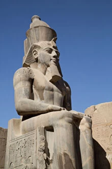 Famous statues Poster Print Collection: Statue of seated Ramses II, Court of Ramses II, Luxor Temple, Luxor, Thebes, UNESCO