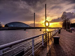Riverside Collection: A stunning sunset over the River Clyde, Glasgow, Scotland, United Kingdom, Europe
