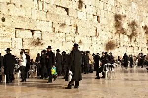 Seated Collection: Worshippers at the Western Wall, Jerusalem, Israel, Middle East