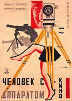Man With A Movie Camera Framed Print Collection: Poster for Dziga Vertovs Man With A Movie Camera (1928)