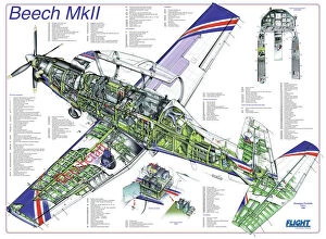 Cutaway Posters Photographic Print Collection: Beechcraft Beech Mk II cutaway