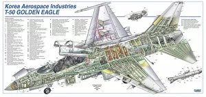 Cutaway Posters Collection: Korea Aerospace T-50 Cutaway Poster