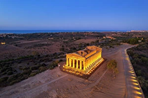 Italy Mouse Mat Collection: Aerial picture of the greek temple of Concordia, Akragas, Temples valley of Agrigento
