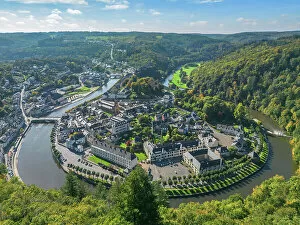 Aerial Views Fine Art Print Collection: Aerial view at Bouillon with river Semois and castle, Ardennes, Wallonia, Province Luxembourg