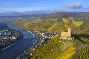 Moselle Valley Collection: Aerial view on Landshut castle, Bernkastel-Kues, Mosel valley, Rhineland-Palatinate