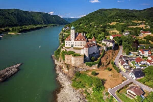 Aggsbach Collection: Aerial view of Schloss Schonbuhel castle, Schonbuhel-Aggsbach, Lower Austria, Austria