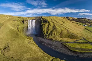 Non Urban Scene Collection: Aerial view of Skogafoss waterfall, South Iceland, Iceland