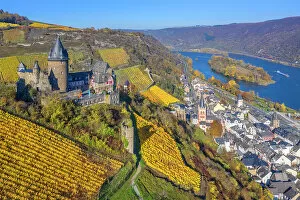 River Rhine Collection: Aerial view at the Stahleck castle with Bacharach, Rhine valley, Rhineland-Palatinate