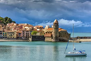Stormy Sky Collection: Collioure, Pyrenees-Orientales, France