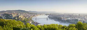 Palaces Fine Art Print Collection: Elevated view over Budapest & the River Danube, Budapest, Hungary
