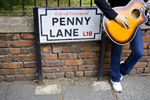 Music Poster Print Collection: England, Liverpool, Penny Lane, immortalized by Paul McCartney