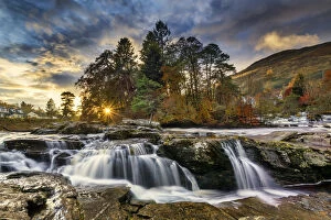Scenic landscapes Poster Print Collection: Falls of Dochart at Sunset, Killin, Stirling, Scotland