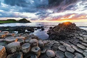 Landscape paintings Pillow Collection: The Giants Causeway, County Antrim, Ulster region, Northern Ireland, United Kingdom