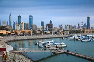Souk Shark Collection: Kuwait, Kuwait City, City view from Souk Shark Shopping Center and Marina