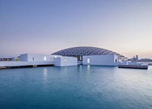 Modern art Collection: Louvre Museum at twilight, Abu Dhabi, United Arab Emirates