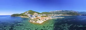 Aerial Views Canvas Print Collection: Montenegro, Budva, Old Town, Stari Grad