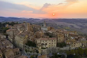 Sunset landscapes Canvas Print Collection: Montepulciano, Siena, Tuscany, Italy, Europe