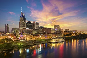 Blue Hour Collection: Nashville Skyline at Sunset, Nashville, Tennessee, USA