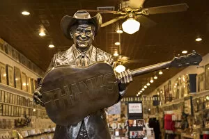 Nashville Cushion Collection: Nashville, Tennessee, Ernest Tubb Record Shop, Ernest Tubb Statue