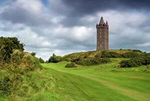 Landscape paintings Pillow Collection: Scrabo Tower, Newtownards, Co Down, Northern Ireland, UK, Europe