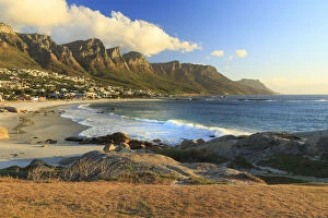 Landscape paintings Metal Print Collection: South Africa, Western Cape, Cape Town, Camps Bay and Twelve Apostles