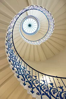 Greenwich Mouse Mat Collection: A spiral staircase in the Queens House, Greenwich, London, England