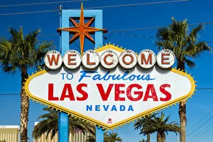 Pop art Framed Print Collection: Welcome to Fabulous Las Vegas sign, Las Vegas, Nevada, USA