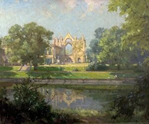 Related Images Collection: Newstead Abbey from the East, Nottinghamshire (Eagle Pond, Newstead Abbey)- Arthur Spooner