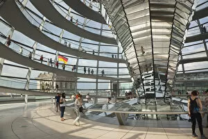 Parliaments Fine Art Print Collection: Germany, Berlin, Mitte, Reichstag building with glass dome deisgned by Norman Foster
