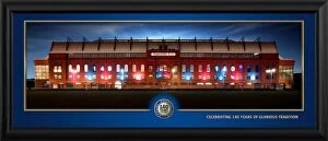 Stadium Art Jigsaw Puzzle Collection: Ibrox at Night Framed Panoramic