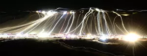 Headlights Collection: Offroaders light up the night at Oldsmobile Hill at the Imperial Sand Dunes Recreation