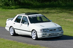 Contemporary art Metal Print Collection: Ford Sierra Sapphire Cosworth, 1990, White