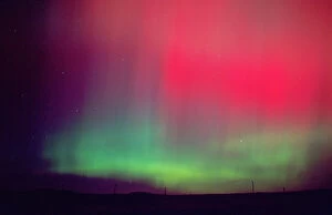 Boise Collection: Aurora borealis, northern lights at midnight east of Boise, Idaho following an unusually