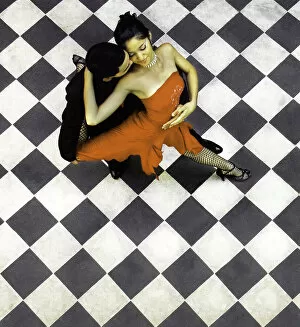 Argentinean Collection: Buenos Aires, La Boca, Argentina, Tango dancers from above