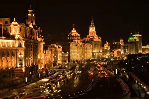 Bund Collection: The Bund, Old Part of Shanghai, At Night with Cars etc