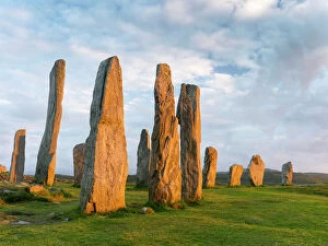 Landscape paintings Canvas Print Collection: Standing Stones of Callanish (Callanish 1) on the Isle of Lewis in the Outer Hebrides