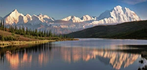 Mountain scenery paintings Fine Art Print Collection: USA Alaska Denali Mt. McKinley from Wonder Lake